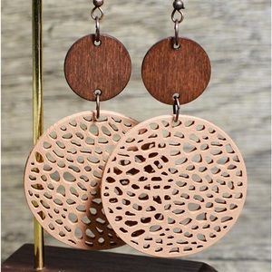 Tan colored drop earrings